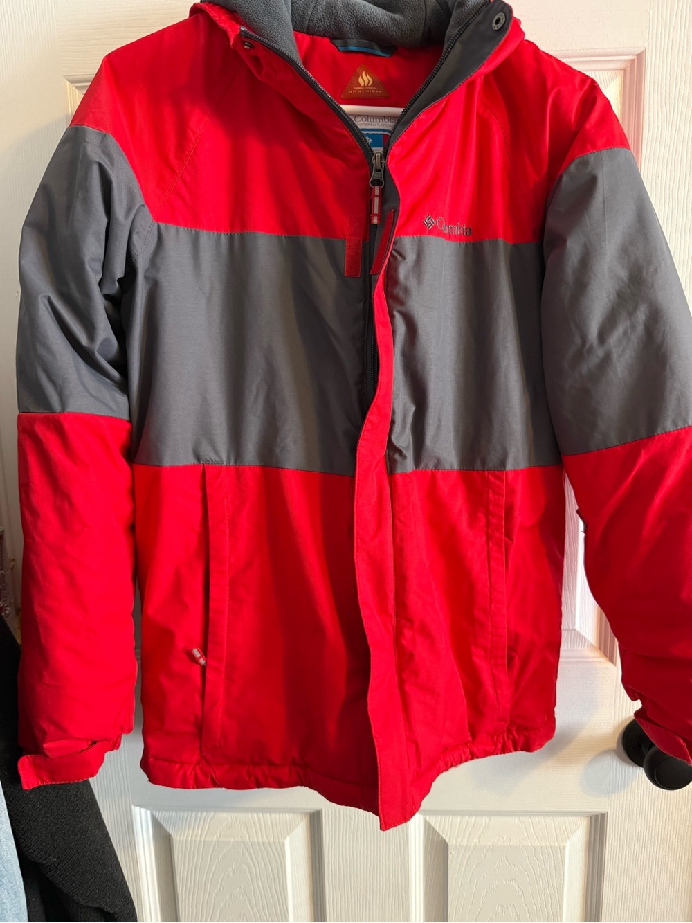 Columbia Kids Red and Gray Colorblock Puffer Jacket